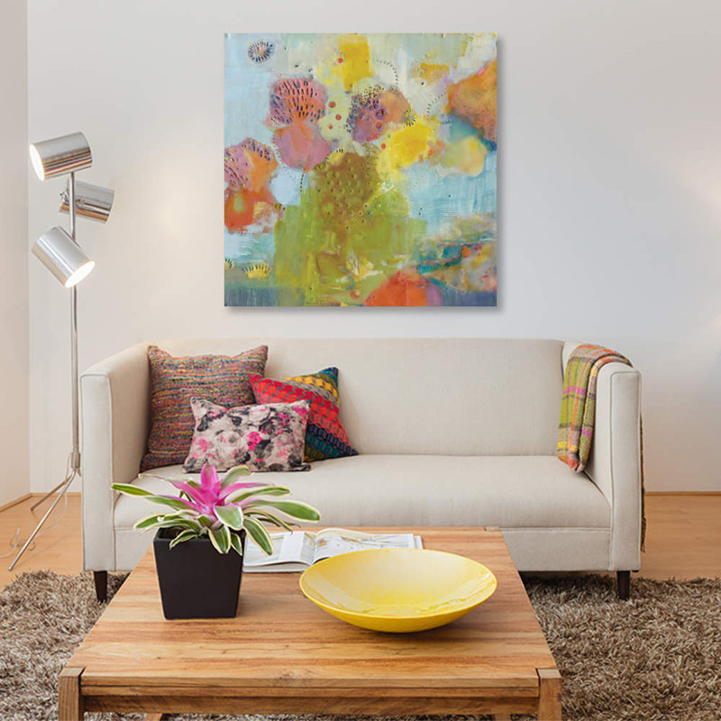 « floare i », reproduction sur toile, H 12 po x l 12 po x P 0,75 po, Toile tendue, Pas de tapis