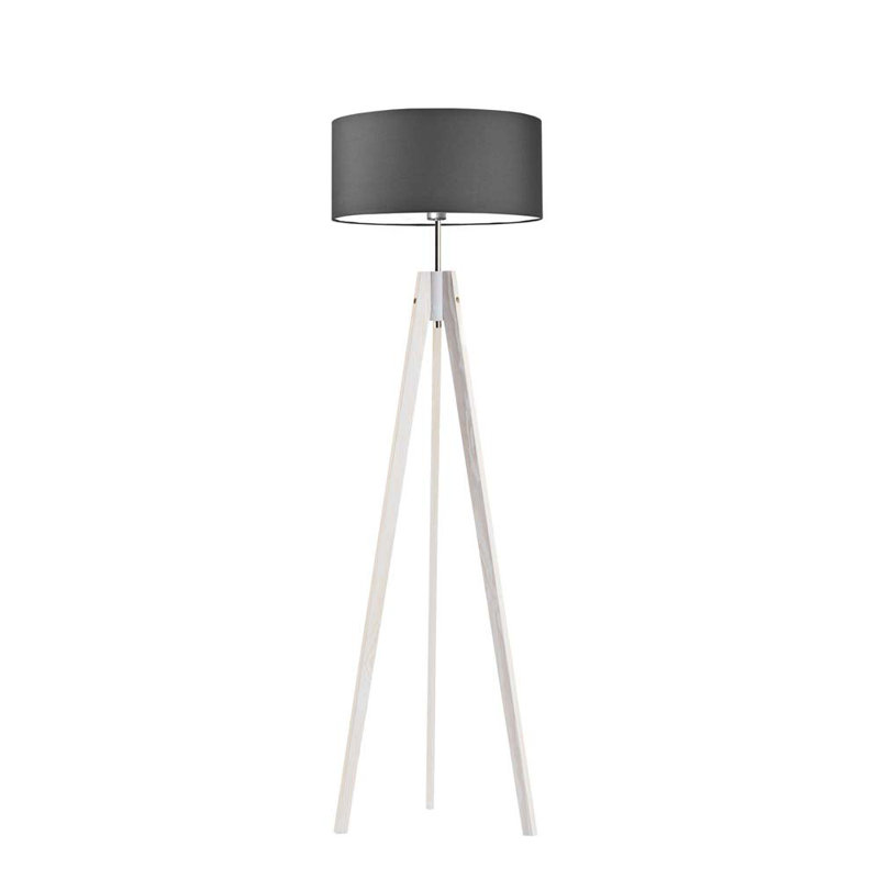 Arbutis 138cm Tripod Floor Lamp, Grey, White