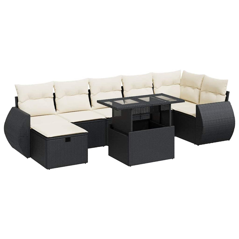 Vidaxl Garden Sofa Set Black