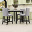 Ensemble de table de salle à manger 5 pièces, table à hauteur de comptoir avec plateau en faux marbre et chaises rembourrées en velours-1052827650