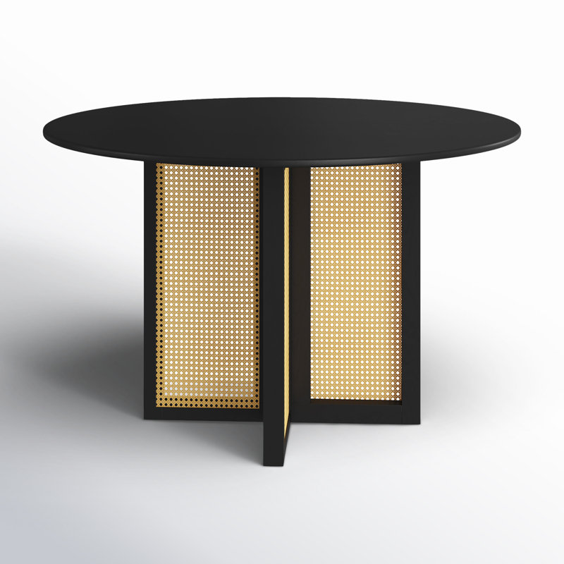 Calila 47" Cane Dining Table, Black