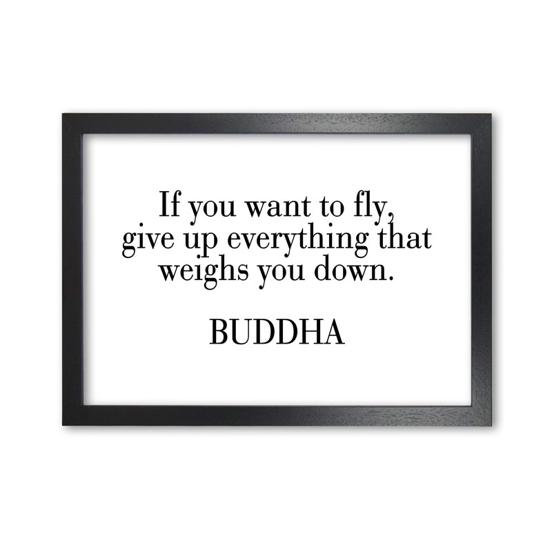 If You Want To Fly - Print, Black Grain Frame, 42 cm H x 30 cm W x 5 cm D
