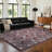 Area Rug 5×7, Washable Vintage Boho Rug, Low-Pile Non-Slip Stain Resistant Carpet for Living Room, Bedroom, Dining Room, Kids Nursery, Red-129505268