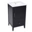 Meuble-lavabo de 20 po avec lavabo, armoire de salle de bain avec porte, tablette de porte et patins réglables, tiroir