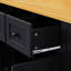 Grand chariot d'îlot de cuisine avec tablettes internes, comptoir de 53 pouces, noir pour abattant de bureau et station de charge, utilisation-120265861-120265869