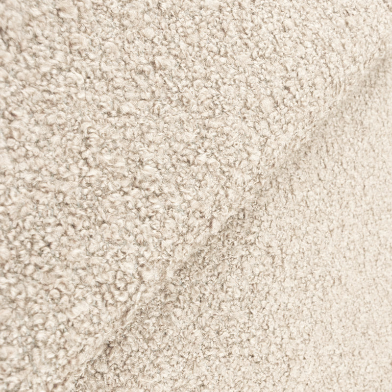 Chaise de coin Salyers, Tissu bouclé ivoire moelleux