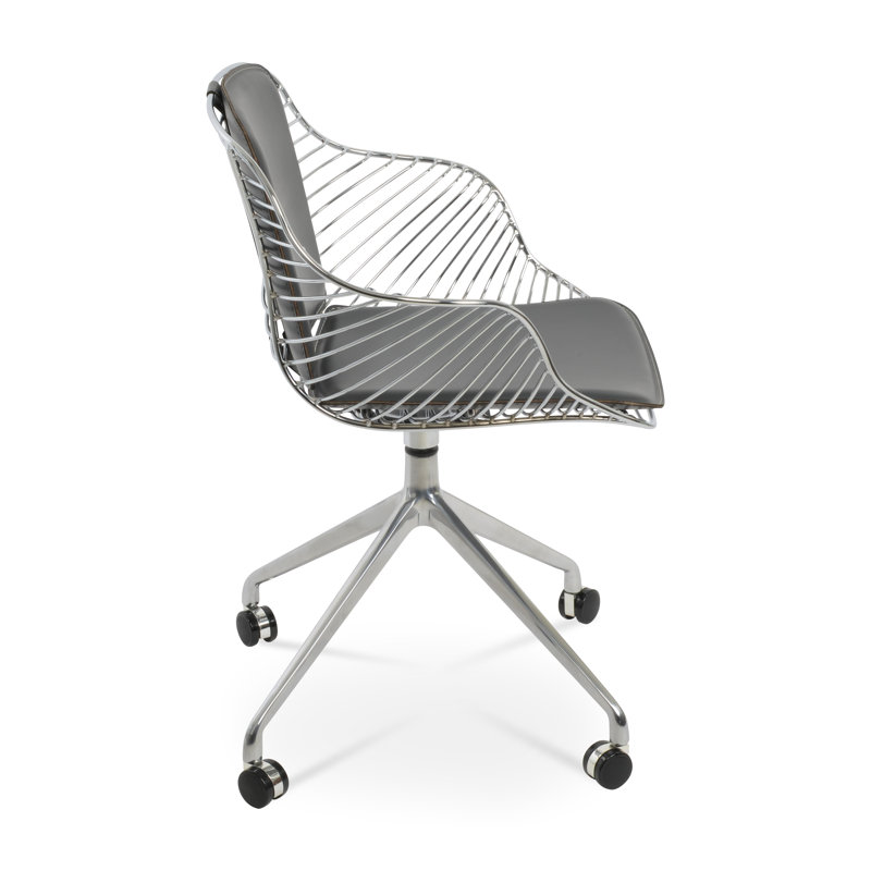 Fauteuil pivotant avec roulettes Zebra Spider, gris, Chrome