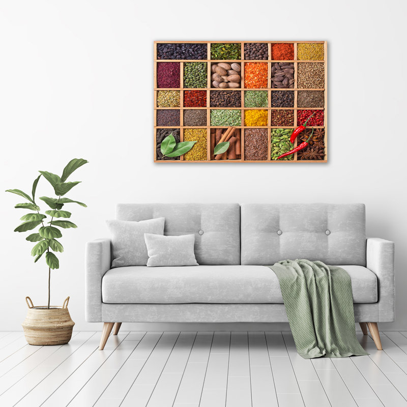 Spices And Herbs - No Frame Print on Glass