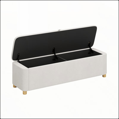 Banquette 59 po en velours avec repose-pieds
