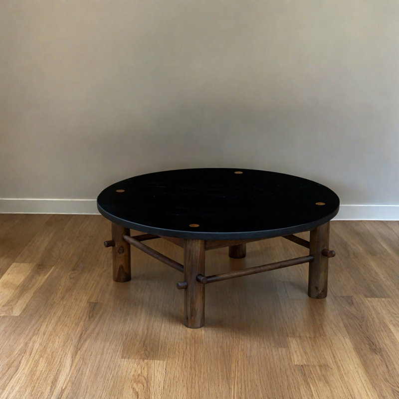 Vintage Simple Solid Wood Coffee Table, 13.8" H x 43.3" L x 43.3" W