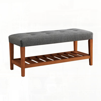 Fabric Oak Finish Bench