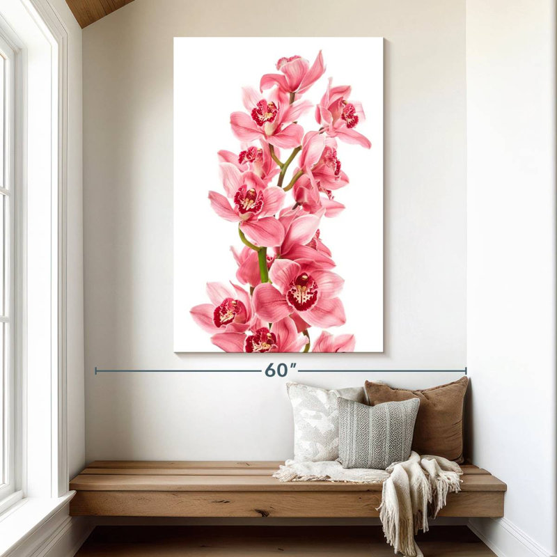 Orchidées roses Harnek, H 51 po x l 34 po