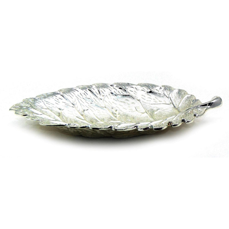 Plateau décoratif en argent, service à fruits à feuilles, vaisselle en métal de Chine