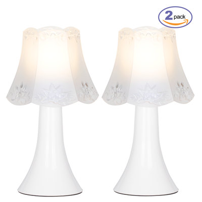 2 pièces petite lampe de chevet lampe de bureau moderne chambre d'enfant en plastique blanc