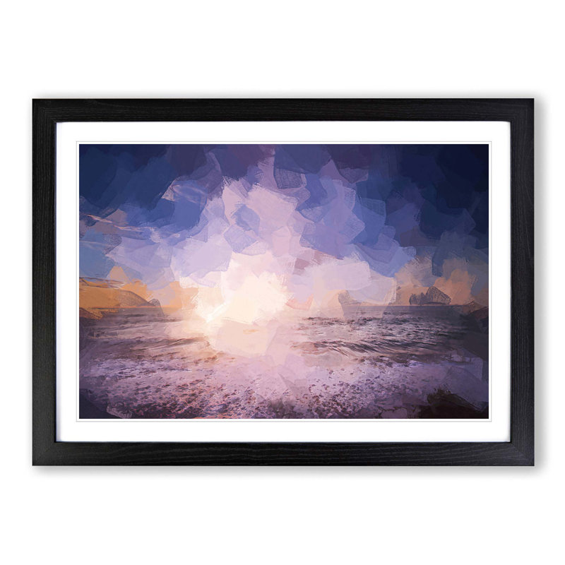 Beach in San Diego California in Abstract - Picture Frame Photograph Print, 27cm H x 36cm W x 2cm D, Black Framed