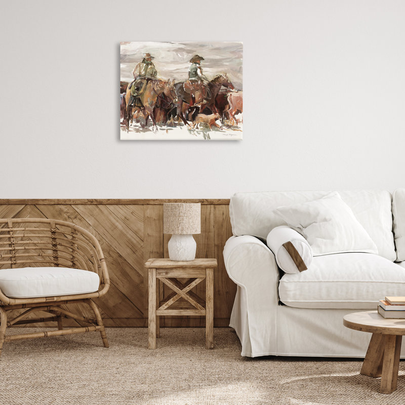 «Round Up Cowboys» par Marilyn Hageman, H 24 po x l 30 po