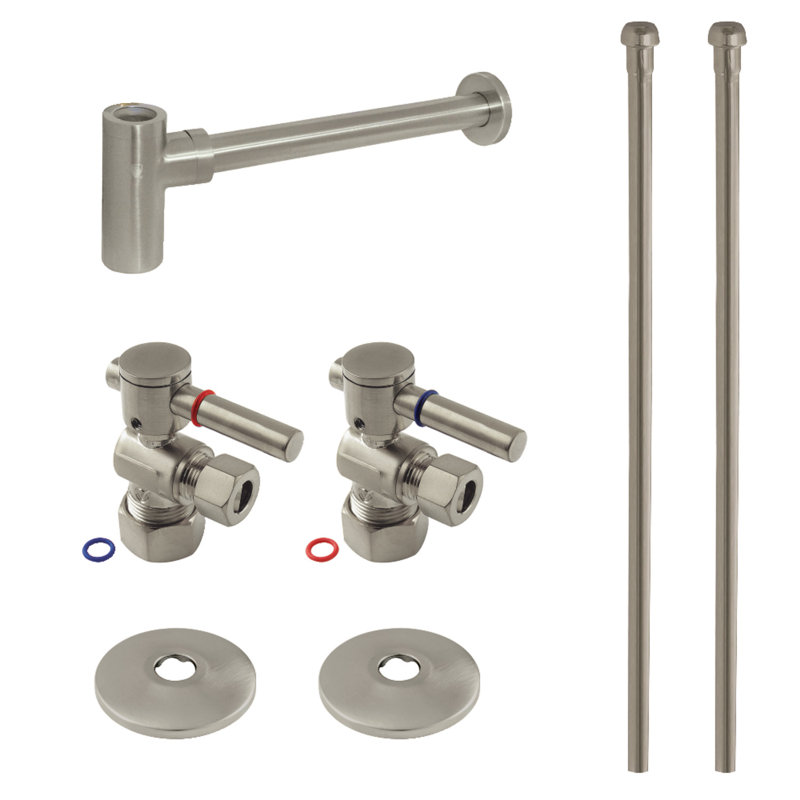 Ensemble de fournitures de plomberie moderne Kingston Brass Trimscape, Nickel brossé
