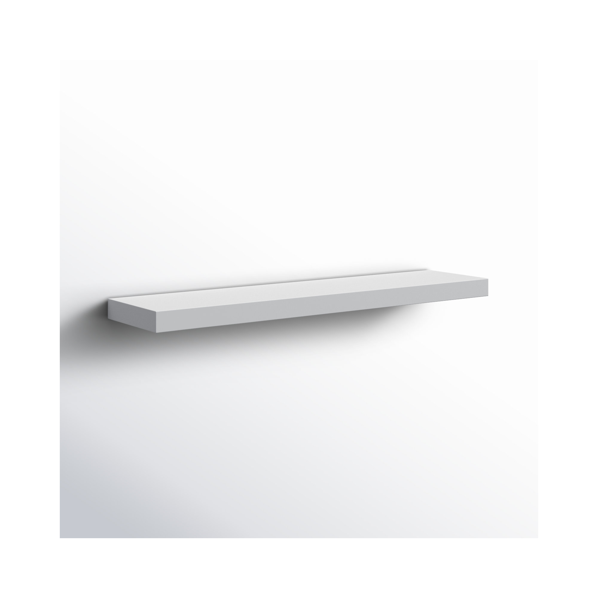 Sherice Floating Shelf, White, 1.97" H x 43.21" W x 10.24" D