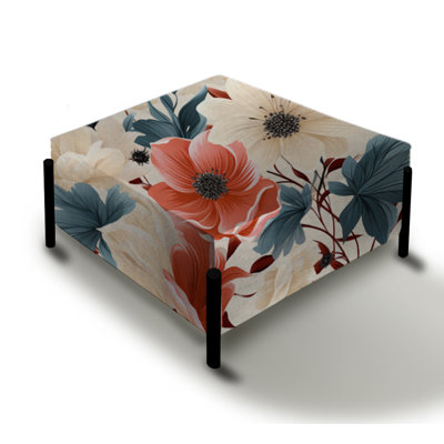 Coral White Coral White - Cottage Large Square Ottoman