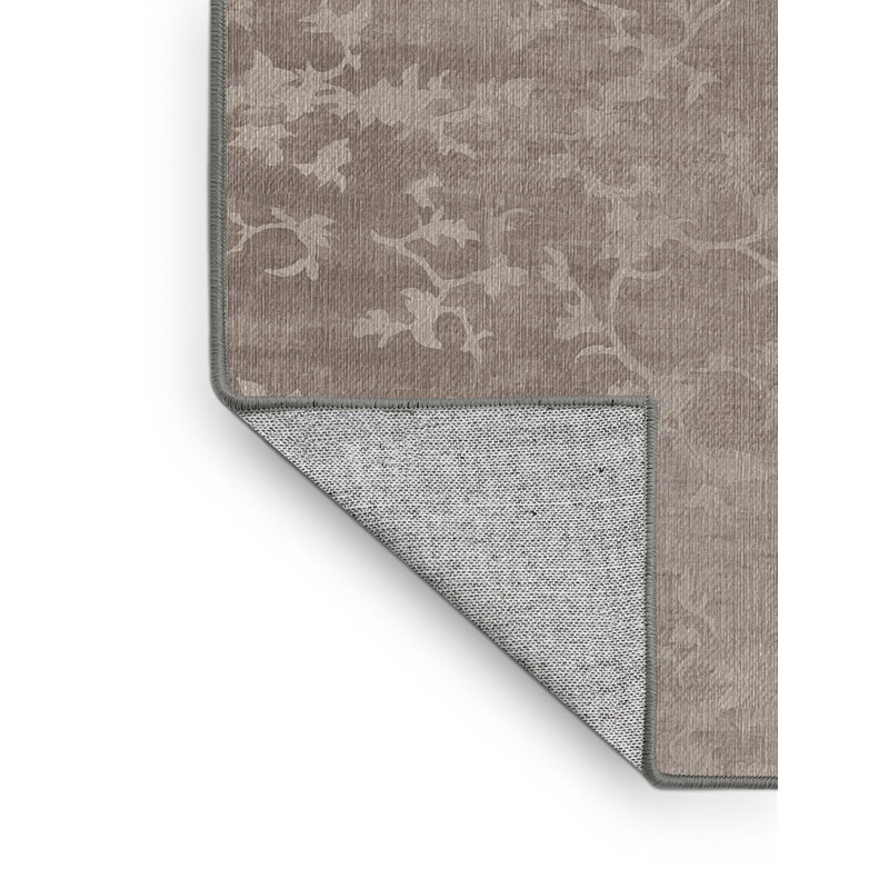 Tapis gris lavable à la machine, Rond 3 pi