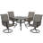 Errik 4 - Person Steel Patio Dining Set Umbrella Hole Included Square Table
