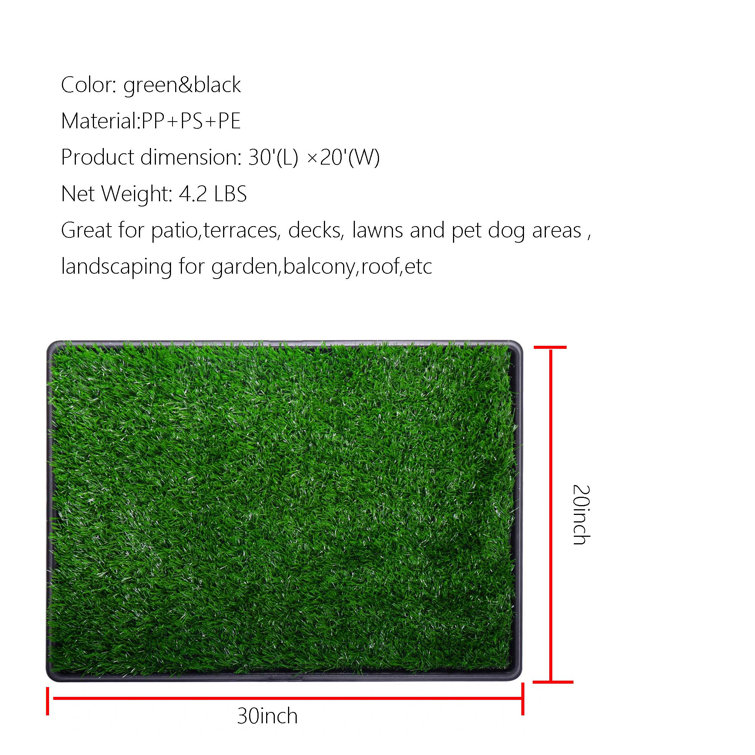 Pet Pal 1.25-in x 16-in Reusable Plastic Artificial Grass Mat in