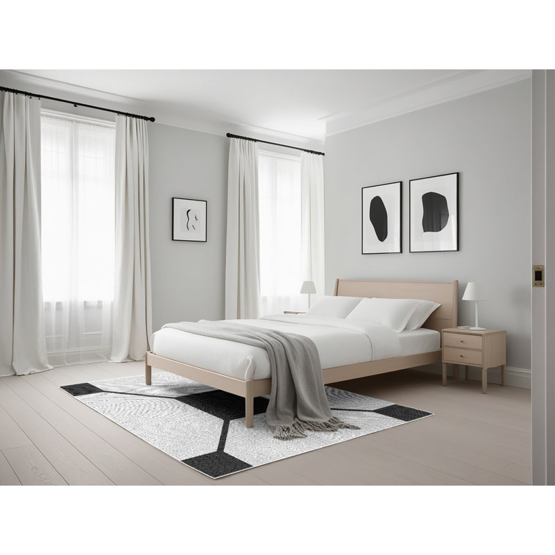 Tapis décoratif noir, Rectangle 5 pi x 7 pi