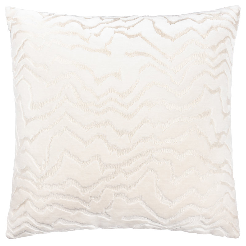 Tierra Abstract Square Cushion, White Abstract, Pillow Cover Only - No Insert