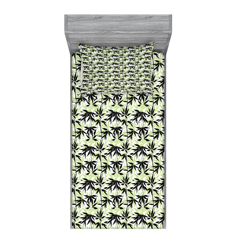Ensemble de draps floral asiatique, Ensemble de draps pour lit simple TG avec drap-hou