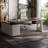 Nut-brown+Griege L-Shaped Manufactured Wood+Stainless Steel with 3 drawers desk-109598436-109598433