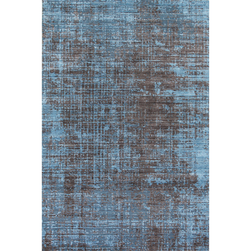 Area Rug in Brown/Teal, Rectangle 8' x 10'