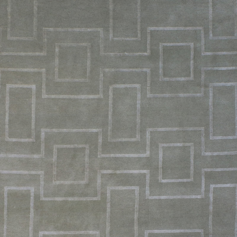 Hand Knotted Area Rug in Downy, Rectangle 6' x 9'