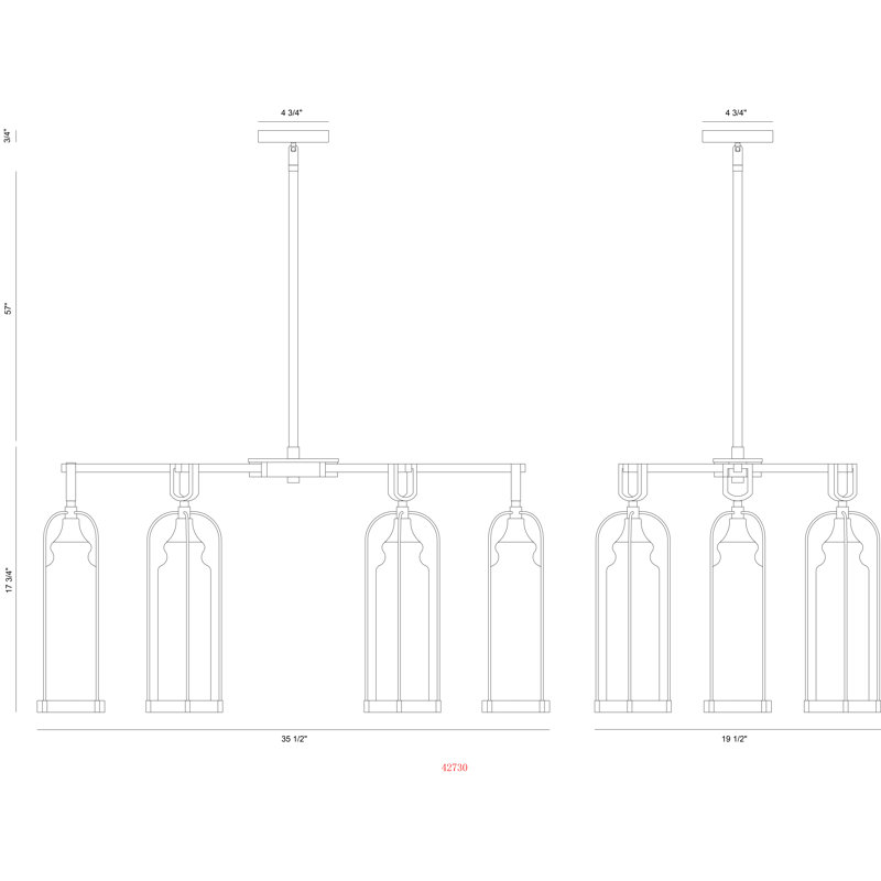 YASMIN 6-Light Linear Chandelier