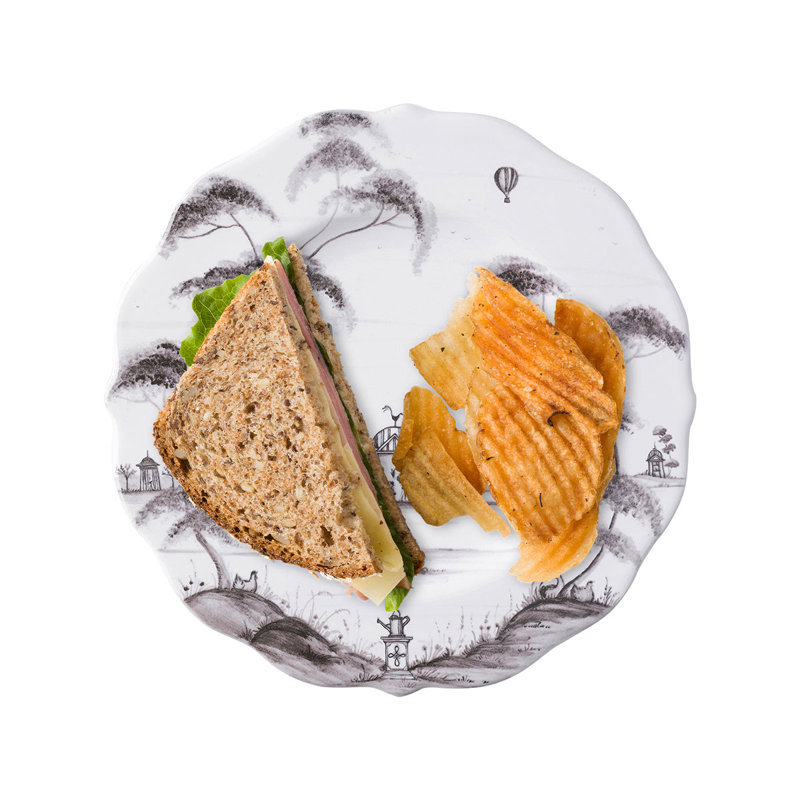 Country Estate Dessert/Salad Plate, Flint Gray/White