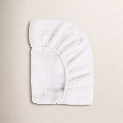 Plain White Muslin Mini Fitted Sheet