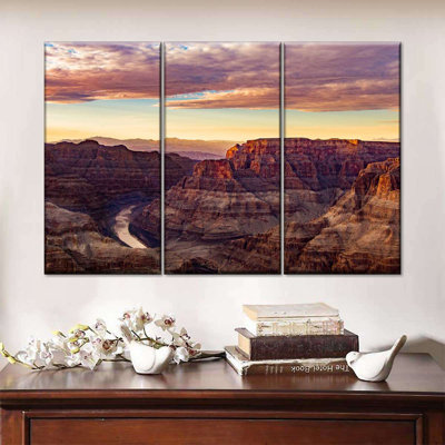 Ensemble de 3 formes de roches sur toile Grand Canyon
