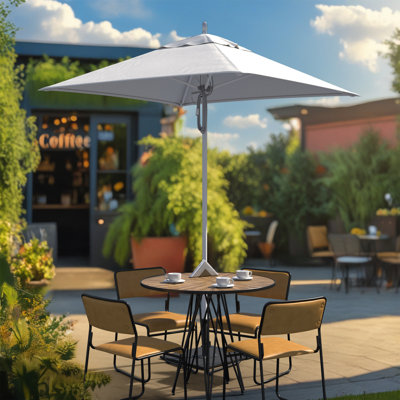 Parasol en aluminium blanc 6 pi