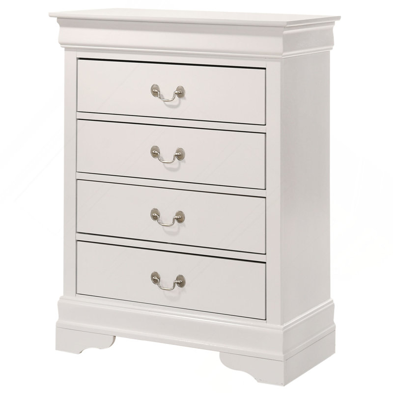 Commode verticale avec poignées décoratives, Blanc