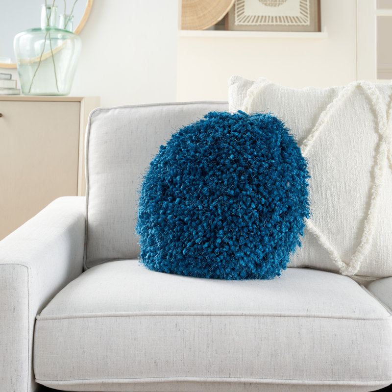  Housse de coussin rond et insert, Bleu sarcelle