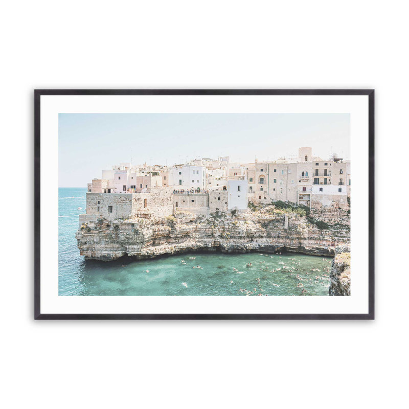 Imprimé roulé Ocean's Edge II, sans cadre, H 12,25 po x l 15,25 po x P 1,25 po, Cadre simple en zinc patiné