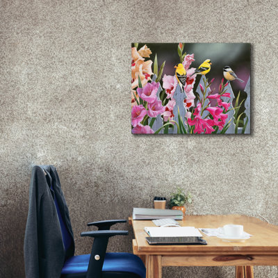 " Feathered Friends And Gladiolus " by William Vanderdasson
