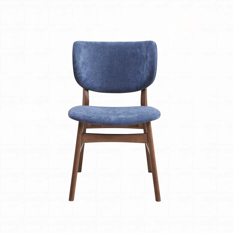 Chaises de salle à manger rembourrées avec cadre en bois, Bleu