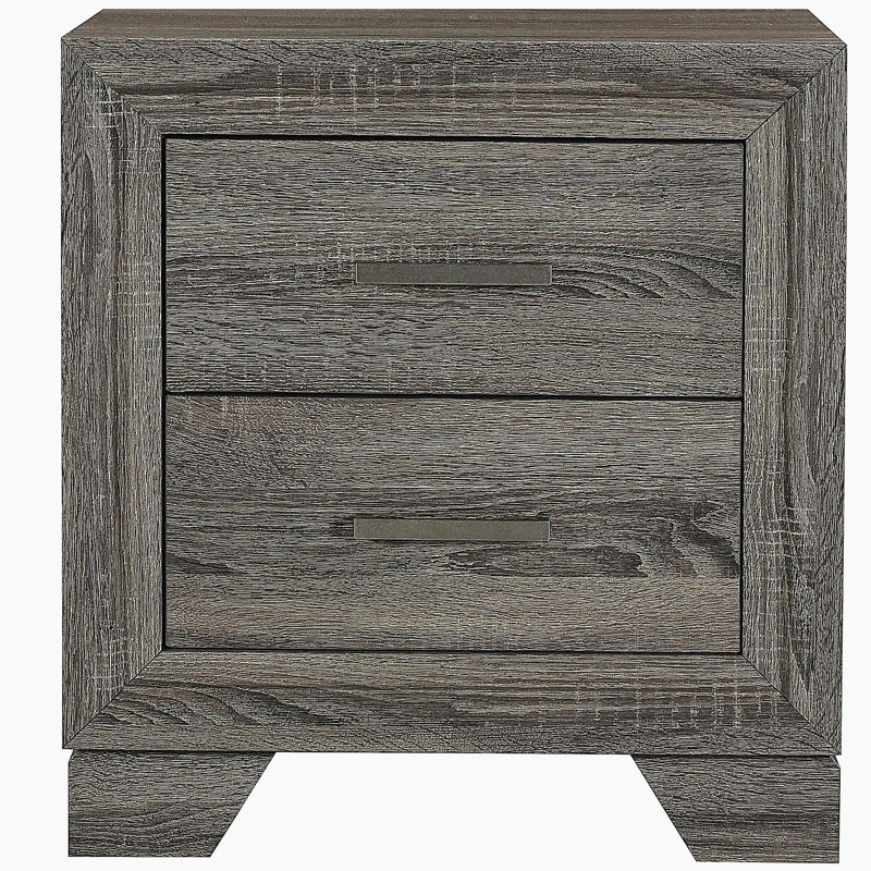 Funston Brown Oak 2-drawer Nightstand Bedside Table
