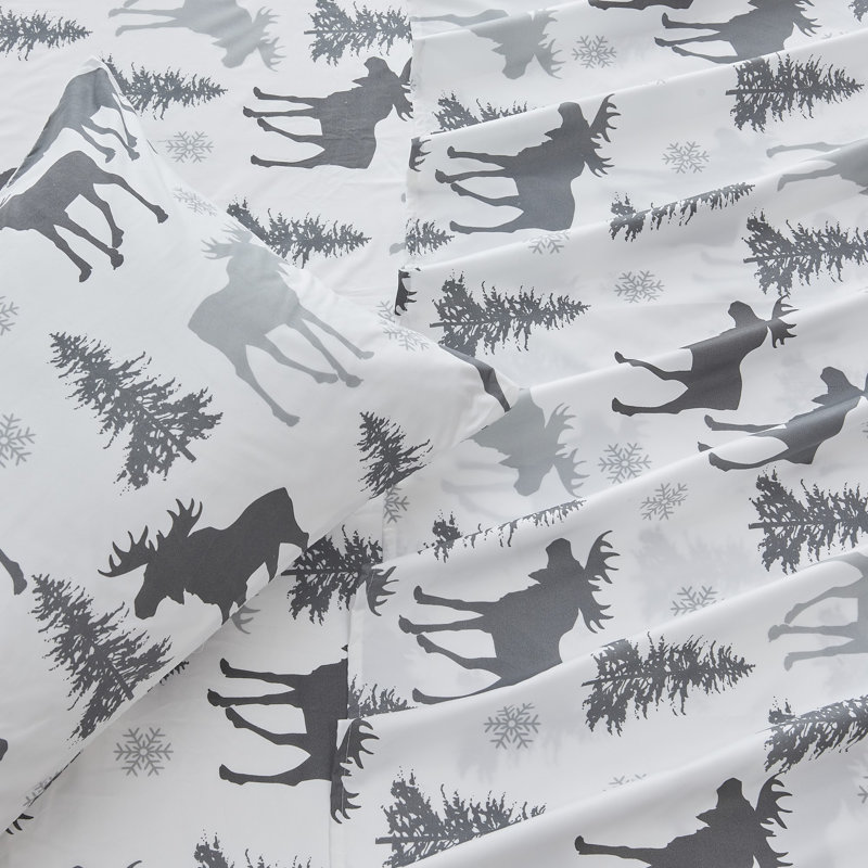 Ultra Soft Lodge Printed Microfiber Sheet Set, Lodge - Moose, Full