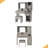 Farmhouse Vanity Desk With Sliding Mirror And Lights, Vanity Set With Glass Top And Charging Station ,Dressing Table With 4 Drawers And 2 Cabinets-1154503008