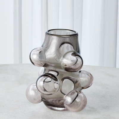Bubbled Vase-Smoke Grey-Sm