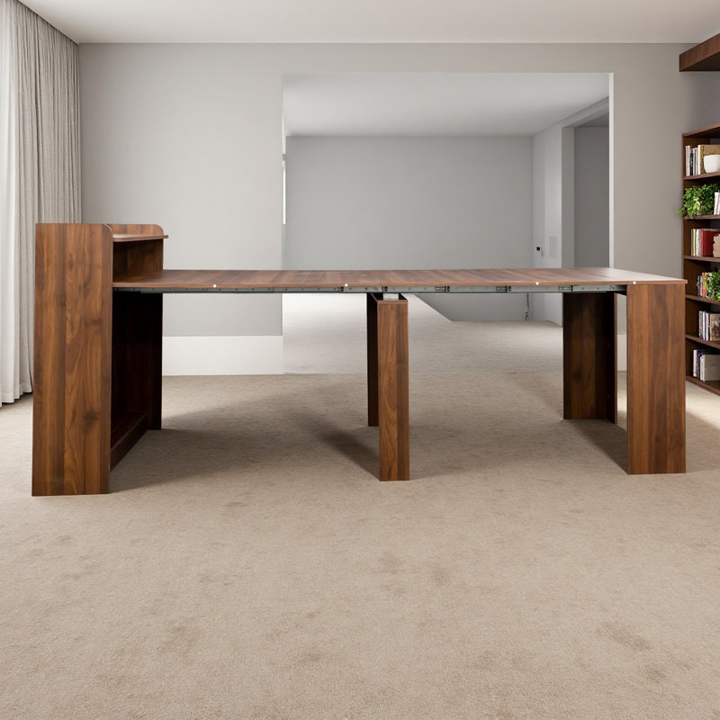 Table de salle à manger extensible moderne avec rangement caché, table extensible multifonctionnelle pour la cuisine, la salle à manger et les petits espaces