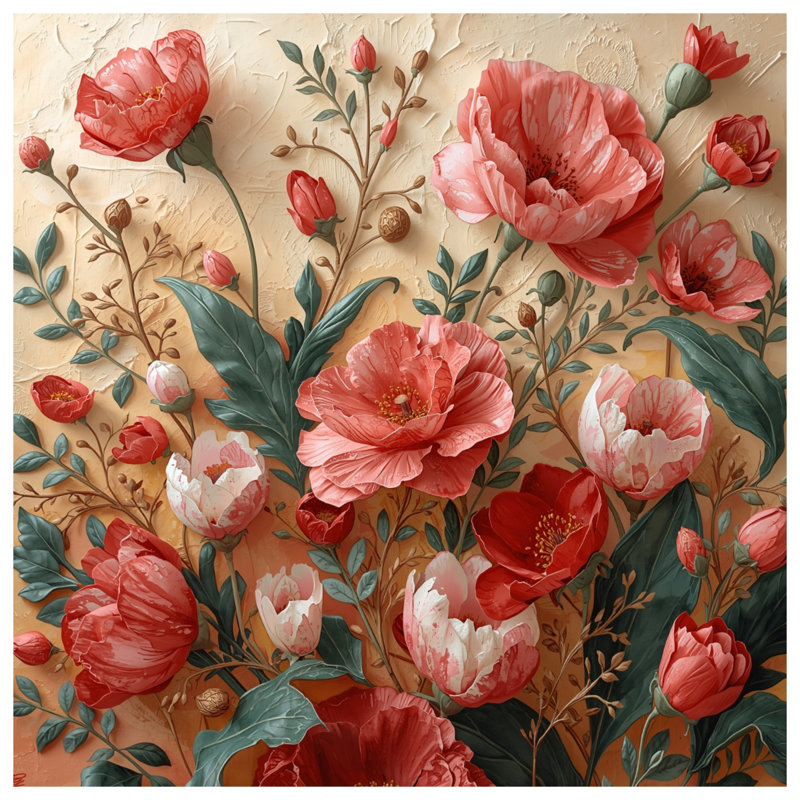 Tapis de bain rouge et rose, L 34 po x L 21 po