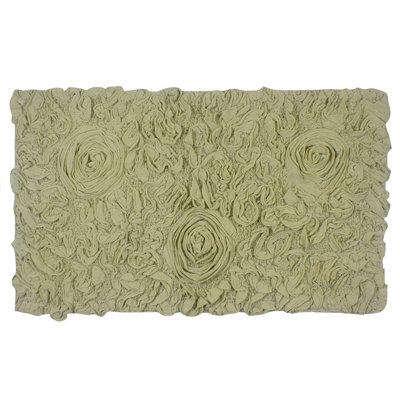 Schoenberger Floral Design Cotton Bath Rug