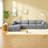 Compression Cloud Sofas, 134 Inch Corduroy Modular Couch For Modern Home